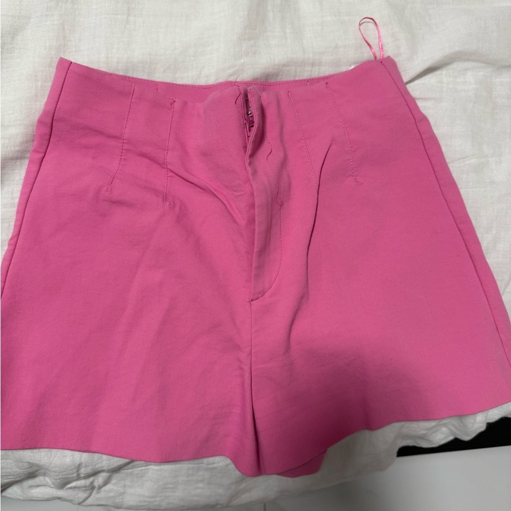 Zara High Waist Pink Women's Shorts